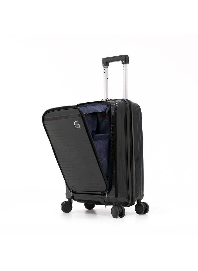 GIORDANO Unbreakable Hardshell PP Luggage Trolley Bag 20 inch Cabin Size With Double Spinner Wheels,Black  - Image 2