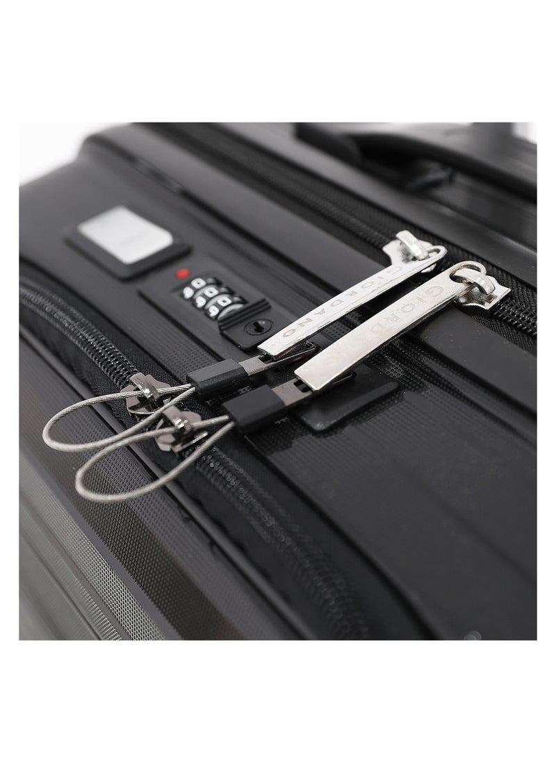 GIORDANO Unbreakable Hardshell PP Luggage Trolley Bag 20 inch Cabin Size With Double Spinner Wheels,Black  - Image 4