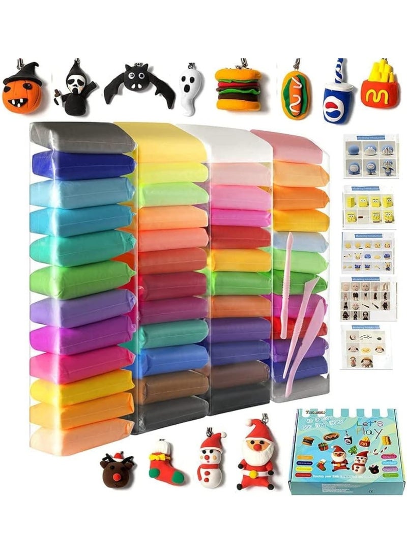 48-Color Air-Dry Clay. Ultra-Lightweight DIY Clay, Ideal for Model Making, Fun Toys, Creative Art DIY Crafts, and Children's Gifts (48-Piece Set) Includes Tools - Image 1