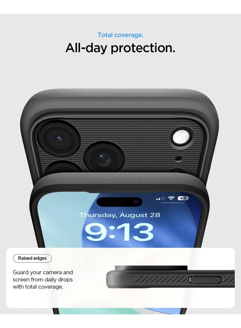 Spigen Rugged Armor MagFit iPhone 17 Pro MAX Case Cover with MagSafe and Carbon Fiber Textures (2025) - Gray - Image 4