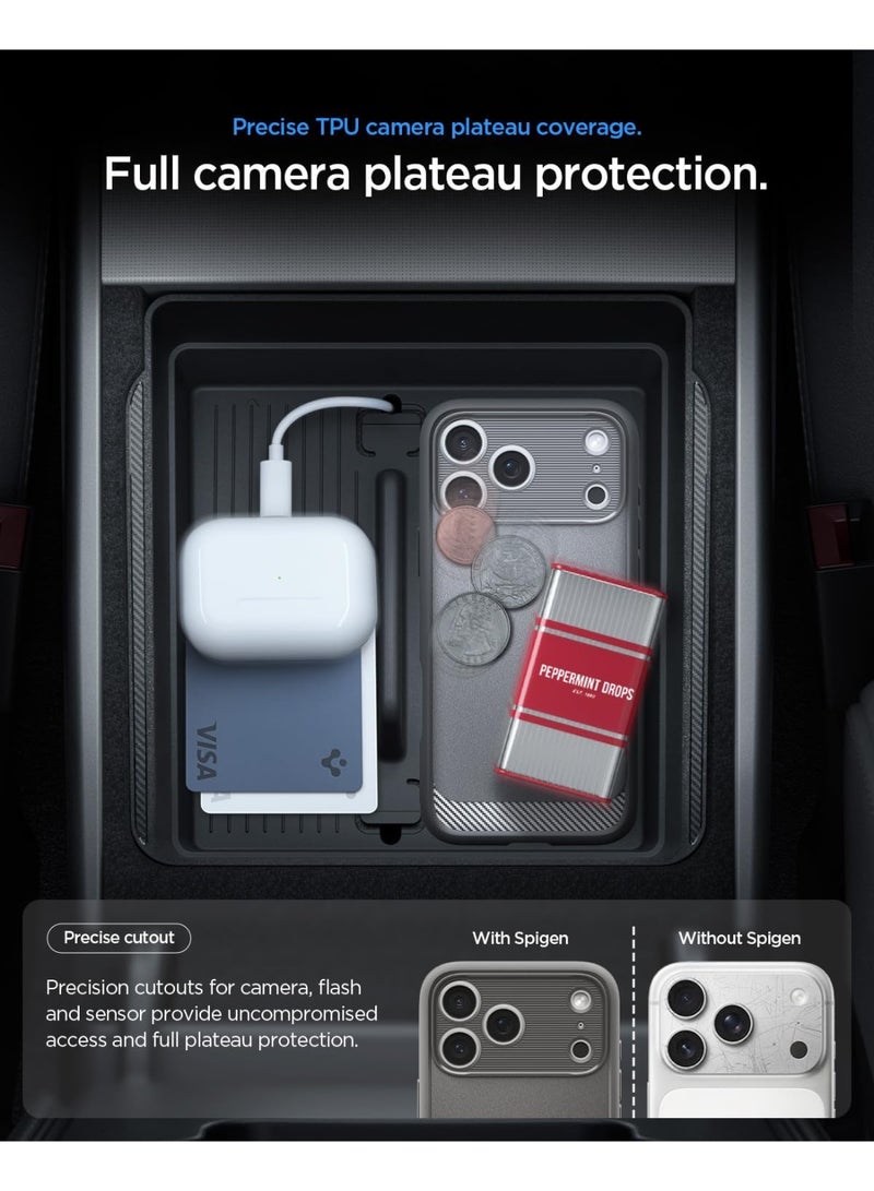 Spigen غطاء حماية Rugged Armor MagFit لجهاز iPhone 17 Pro MAX مع MagSafe وملمس ألياف الكربون (2025) - رمادي - Image 5