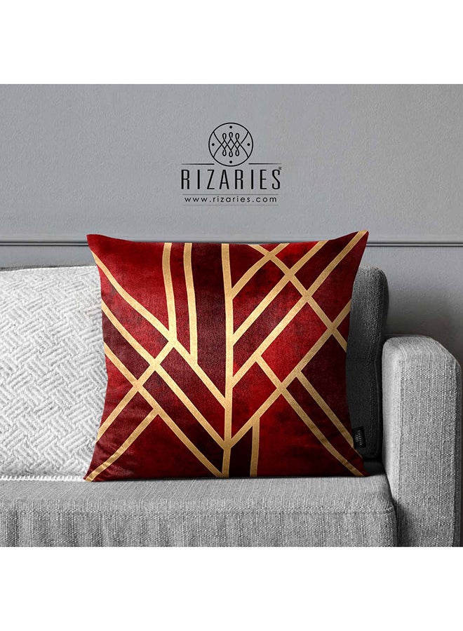 RIZARIES SuperSoft Burgundy Art Deco Throw Pillow - Image 1