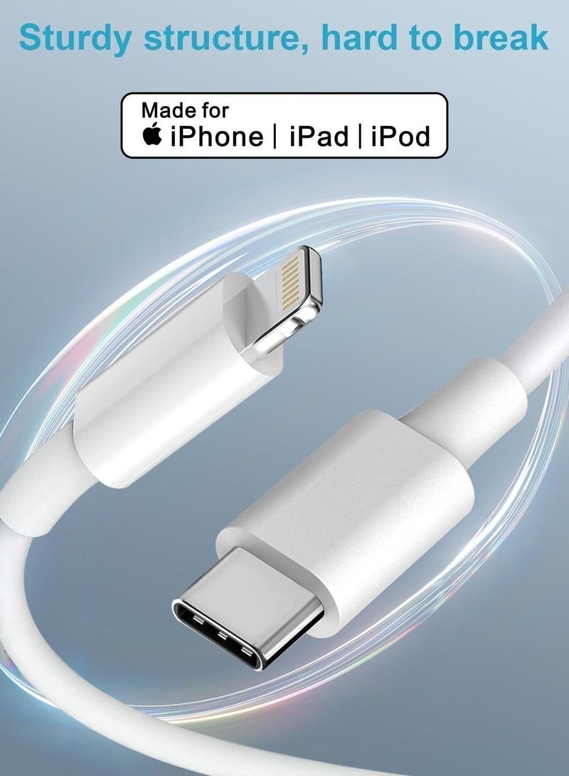 Apluynm iPhone 20W Fast Charger | USB C Wall Fast Charger with USB C to Lightning Cable Compatible with iPhone 14/14 Pro/14 Pro Max/13/12/SE2020/11/XR/XS Max/X/iPad - Image 3