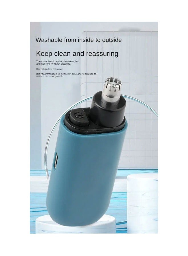 dark blue New Rechargeable Electric Nose Hair Trimmer Multifunctional Mini Portable Anti Scratch Easy to Disassemble - Image 3