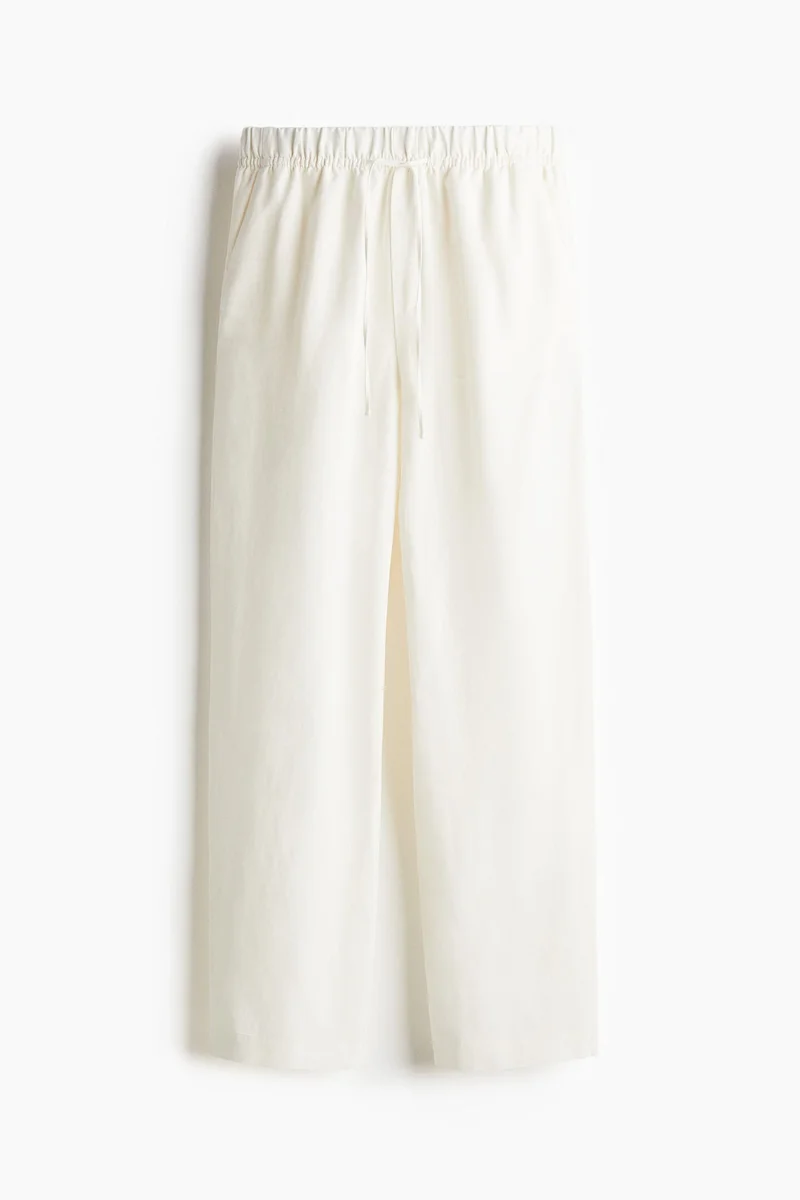 H&M Linen-Blend Drawstring Trousers