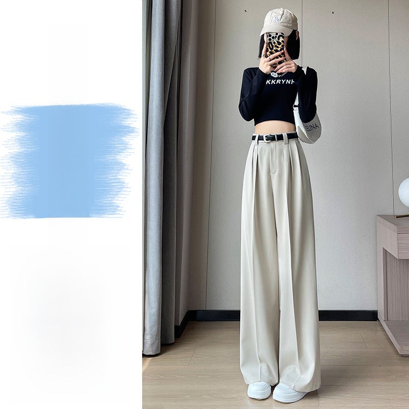 Womens Slim High-Waist Trousers Fall 2024 Apricot regular style