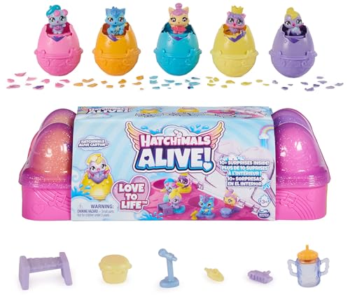 Hatchimals Alive Egg Carton Toy with 5 Mini Figures in SelfHatching Eggs 11 Accessories Kids Toys for Girls and Boys Ages 3 and up - Image 1