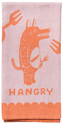 Blue Q Hangry Woven Jacquard Dish Towel - Funny Kitchen Towels, 100% Cotton, Durable, Soft & Super Absorbent, Machine Washable & Fade-Resistant, Functional Gift Ideas, Vibrant Colors, Size: 28" x 21" - Image 1