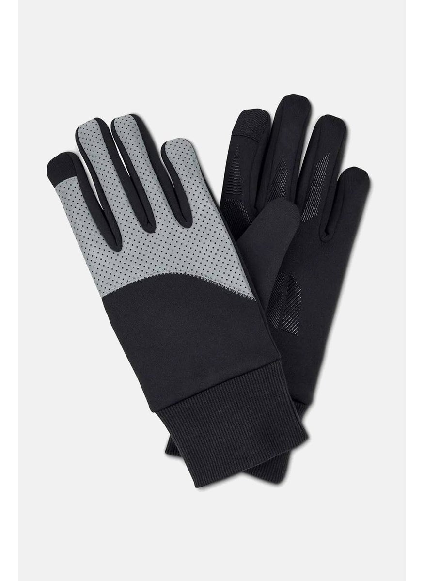 Tchibo Men Windproof With Reflective Insert Gloves, Black  - Image 2