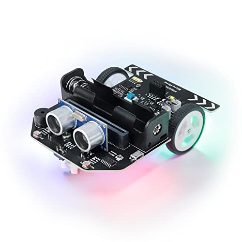 Freenove MicroRover Kit for BBC microbit Not Included Works with V1 V2 Obstacle Avoidance Lighttracing Linetracking Remote Control Playing Melody Colorful lights Blocks and Python Code - Image 1