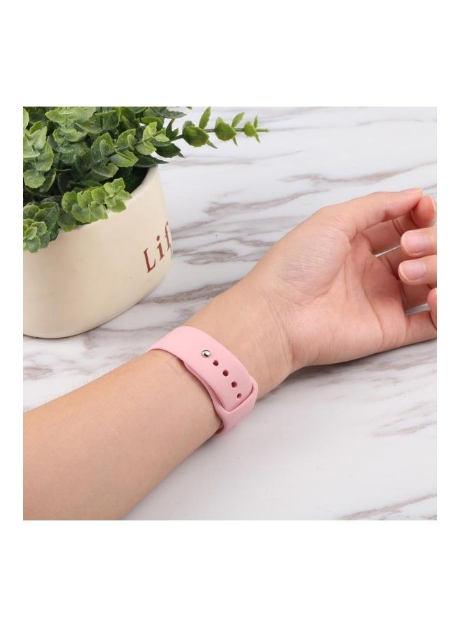 NIBEMINENT Silicone Replacement Strap Watchband with Protective Case Set For Apple Watch Series 7/6/SE/5/4 45/44mm Sand Pink - Image 5