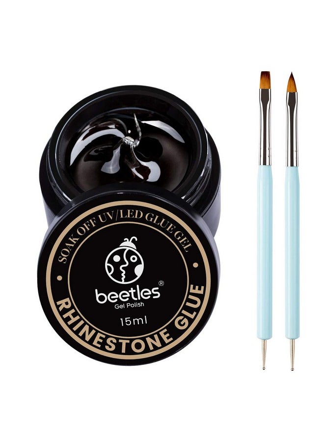 beetles Gel Polish Beetles Rhinestone Glue For Nails Nail Gem Glue For Nail Art Adhesive Resin Gems Diamonds Jewelry Decoration Soak Off Led Lamp With 2 Dual Purpose Brush Pen Gift For Girls  - Image 1