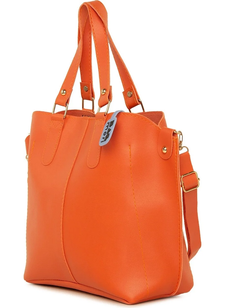 Bagmori Tile Three Compartment Bag with Snap Detail