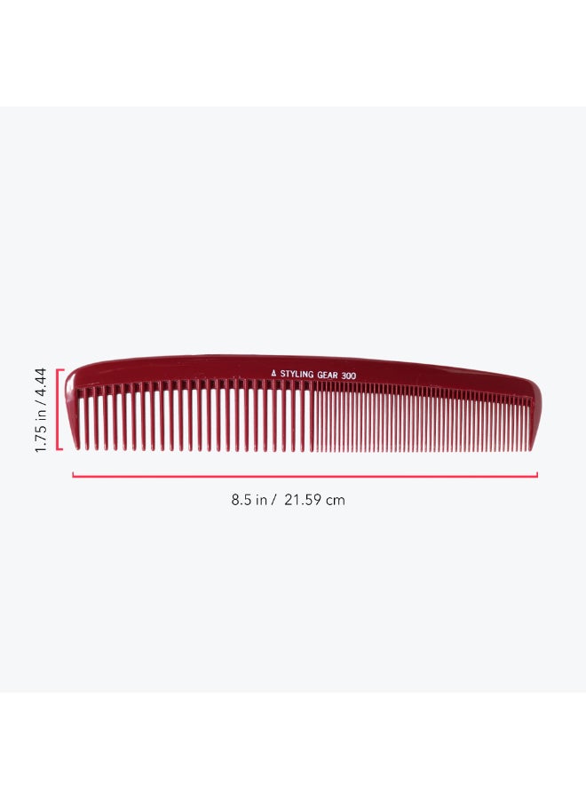 Styling Gear No 300 Large Comb 85 Specialty Hair Styling Cutting Comb for Barbers and Stylists Burgundy 2 Pc - Image 4
