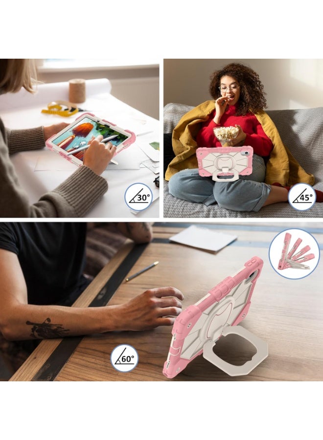 VKL Case for Lenovo Idea Tab 11 inch 2025 Tablet (TB336ZU/TB336FU), Full-Body Rugged Shockproof Protective Shell, 360° Rotating Stand Handle Grip Cover with Shoulder Strap (Rose Gold) - Image 5