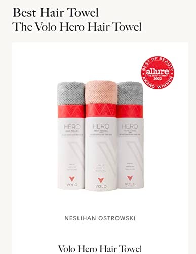 VOLO Super Hero XL Hair Towel Super Absorbent Quick Dry Nanoweave Reduces Dry Time by 50 Large Wrap for All Hair Types Super Hero Luna Gray Tube - Image 5