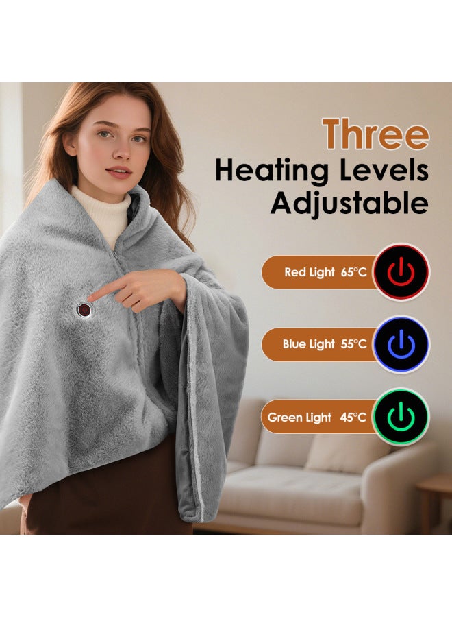 Neutral Electric Heating Shawl Blanket Warm Body Blanket Portable Usb Plug-in Heating Throw Washable Nap Shawl Blanket - Image 2