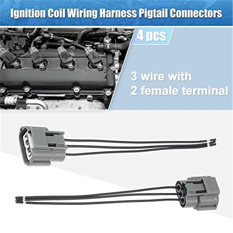 Wivplex 4pcs Ignition Coil Connectors Plug Wiring Harness - Image 2