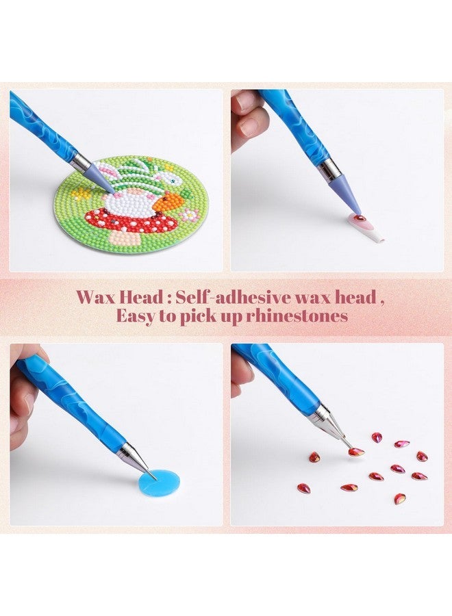 Tatuo 4 Pcs Dual Ended Nail Rhinestone Picker Tool Wax Tip Comfort Rhinestone Pen Tool Ergonomic Grip Dual End Pick Up Diy Nail Dotting Pen For Nail Gems Stones Crystals Art Crafts(Classic Color) - Image 5