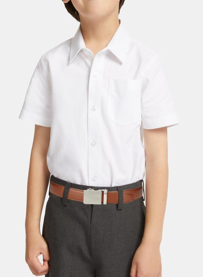 CHAOREN Leather Boys Belt, Dress Kids Belt with Ratchet Buckle Width 1", Adjustable for Formal Wear and School Uniforms - Image 3