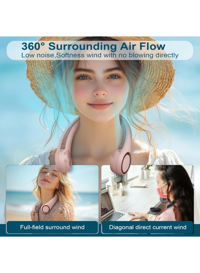 Bukela Portable Neck-mounted Fan, Personal Bladeless Fan, Rechargeable Hands-free Fan, 3 Speed Settings, 8000mah Usb Battery, Wearable Earphone Design, Suitable for Both Men and Women - Image 2