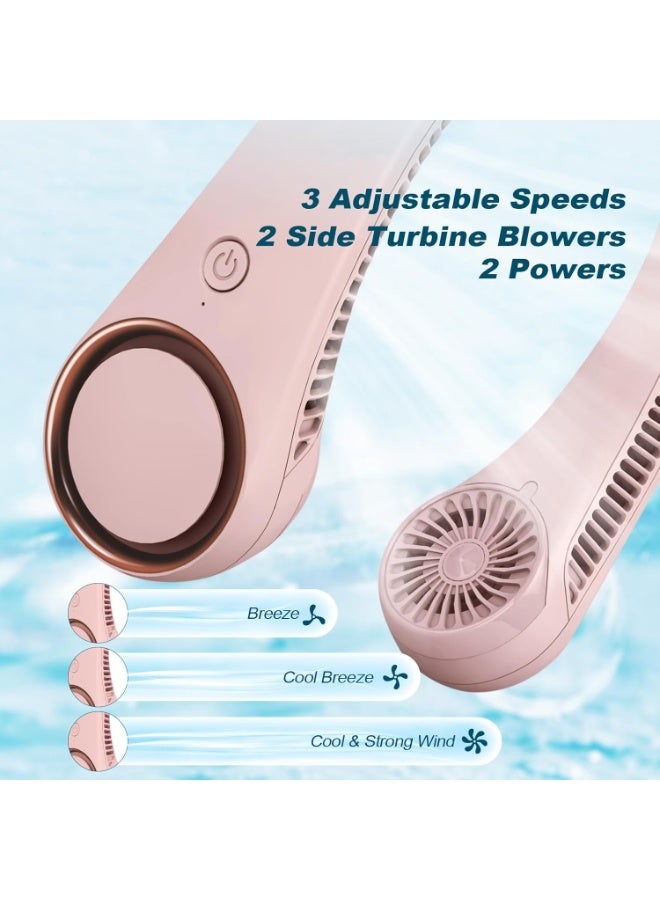 Bukela Portable Neck-mounted Fan, Personal Bladeless Fan, Rechargeable Hands-free Fan, 3 Speed Settings, 8000mah Usb Battery, Wearable Earphone Design, Suitable for Both Men and Women - Image 3