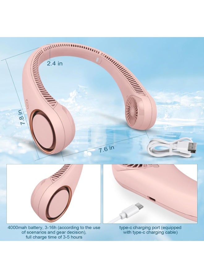 Bukela Portable Neck-mounted Fan, Personal Bladeless Fan, Rechargeable Hands-free Fan, 3 Speed Settings, 8000mah Usb Battery, Wearable Earphone Design, Suitable for Both Men and Women - Image 4
