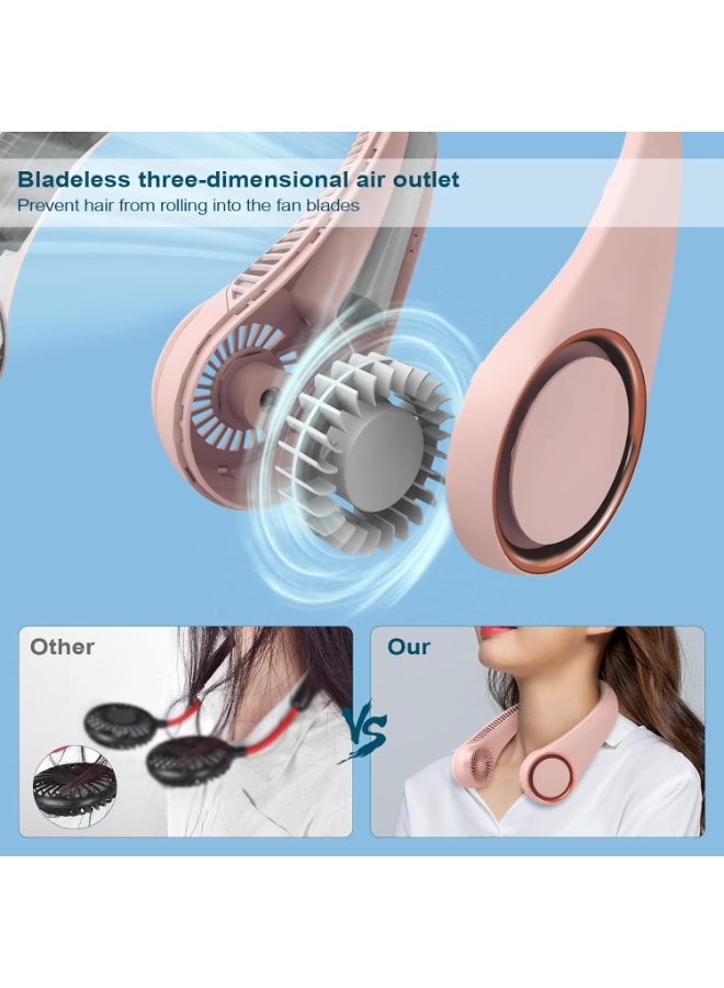 Bukela Portable Neck-mounted Fan, Personal Bladeless Fan, Rechargeable Hands-free Fan, 3 Speed Settings, 8000mah Usb Battery, Wearable Earphone Design, Suitable for Both Men and Women - Image 5