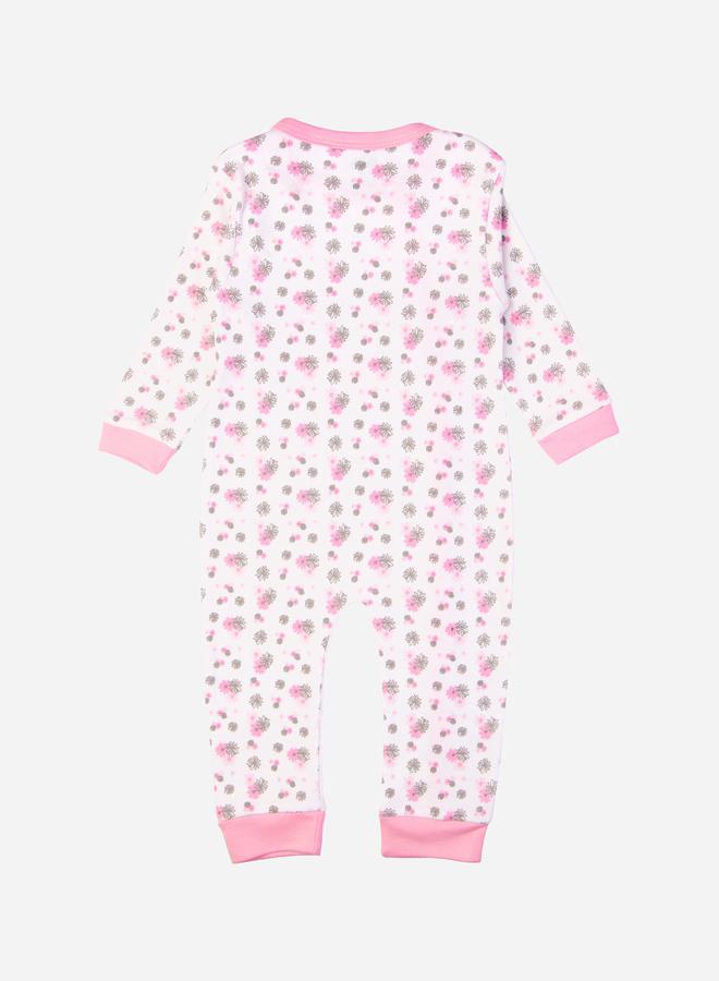 babies basic Floral Print Long Sleeves Sleepsuit - Image 3