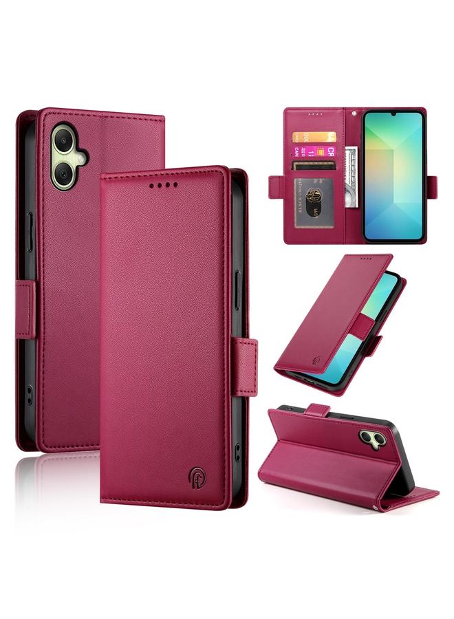 اس-توب جراب لهاتف Samsung Galaxy A06 4G مع مشبك جانبي مغناطيسي من الجلد المصقول - Image 1