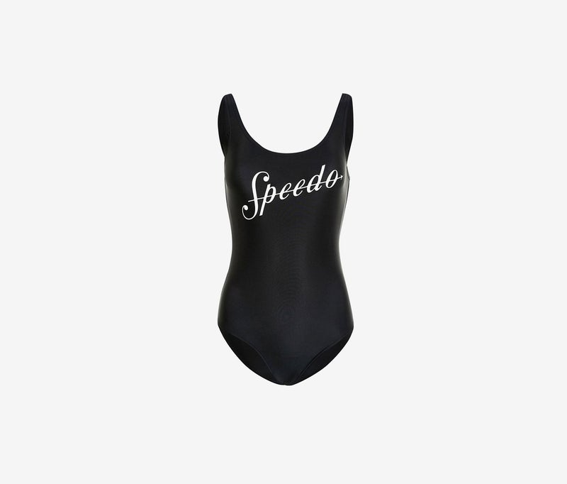 speedo Women Shoshin U,Back Swimsuit, Black and White  - Image 1