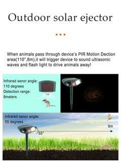 Solar Animal Drive Device, LED flash animal repeller, multifunctional ultrasonic animal deterrent machine, waterproof, suitable for courtyards, gardens, lawns, outdoor, 37.5 * 15cm - pzsku/Z940A59A280C242569C1BZ/45/_/1739925948/8346b395-9b12-4141-9674-a10196e86090