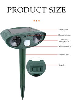 Solar Animal Drive Device, LED flash animal repeller, multifunctional ultrasonic animal deterrent machine, waterproof, suitable for courtyards, gardens, lawns, outdoor, 37.5 * 15cm - pzsku/Z940A59A280C242569C1BZ/45/_/1739925949/1548193b-d66e-45aa-94e0-fa8ea54f2f61