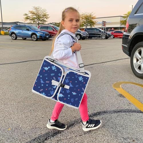 MENZOKE Kids Travel Tray for Toddler Car Seat, Toddler Gift for Boy Activities with Dry Erase Board & iPad Holder Stand, Road Trip Essentials Accessories Lap Tray for Boy as Birthday Gift, Dark Blue - Image 2