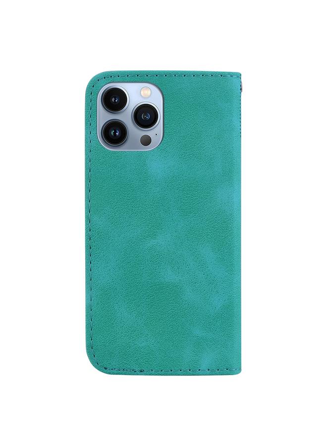 زبون جراب لهاتف iPhone 13 Pro Max مصنوع من الجلد المنقوش على شكل سبعة - Image 3