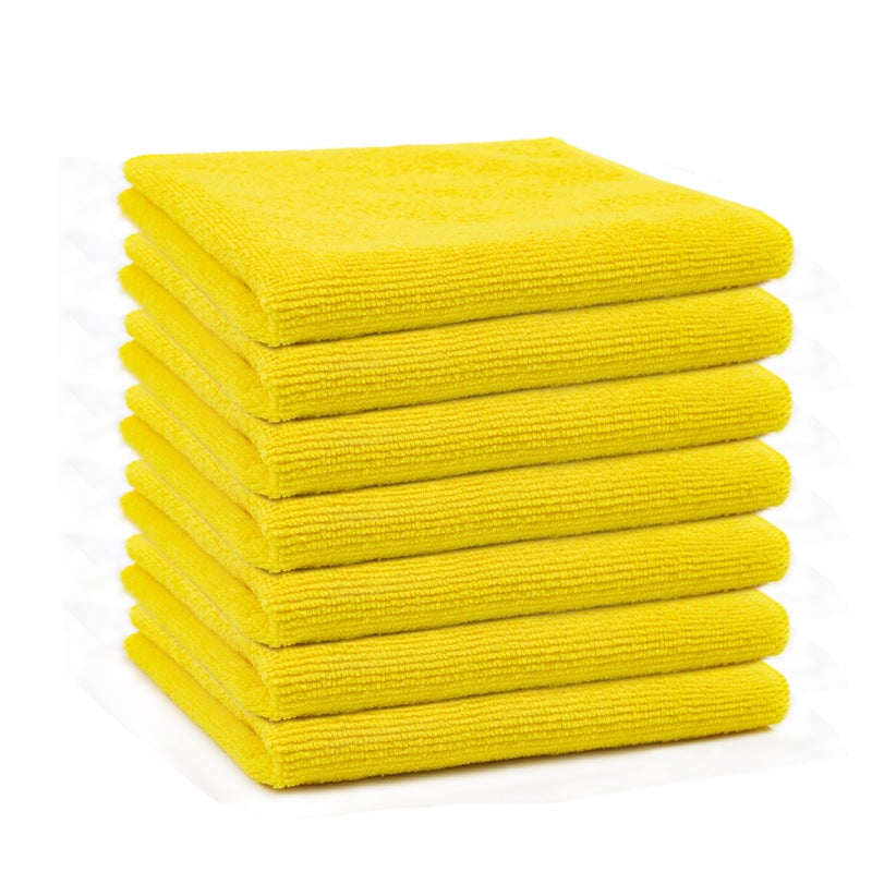 Generic Amazon Microfiber Household Cleaning Towel suit Kitchen Thickened Dish Cloth Household Cleaning Table Car Washing Dish Cloth Yellow 