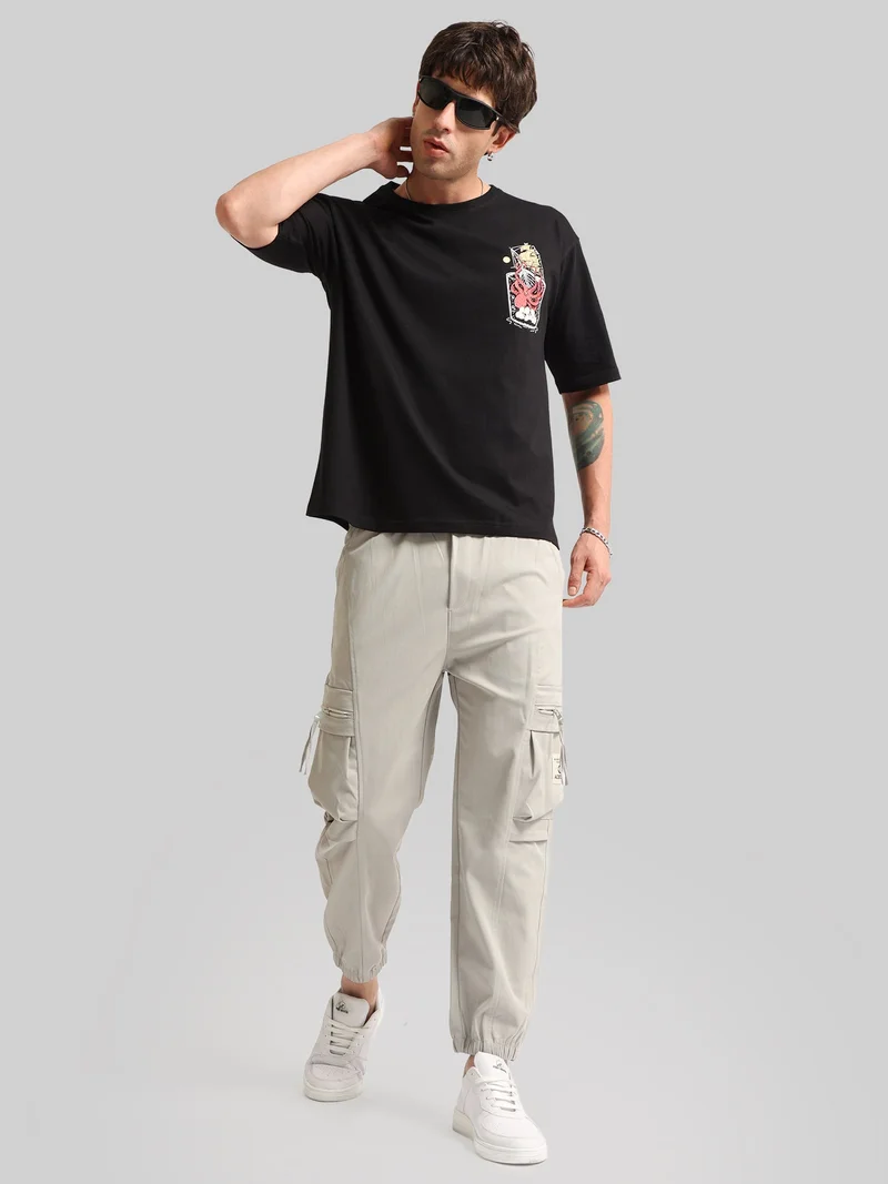 Maniac  Maniac Mens Textured ColorBlock Polo Neck Half Sleeve Navy and White Cotton T-Shirt for Men | Best Price UAE