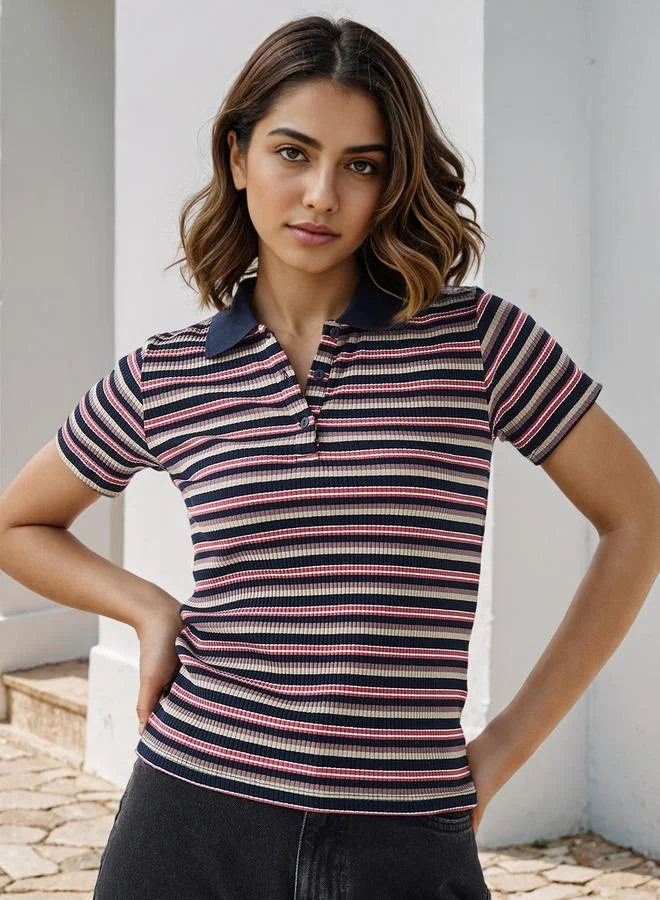 2Xtremz 2Xtremz Striped Polo T-shirt