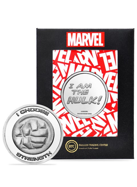 BTC 10g Marvel Silver Coin - The Hulk