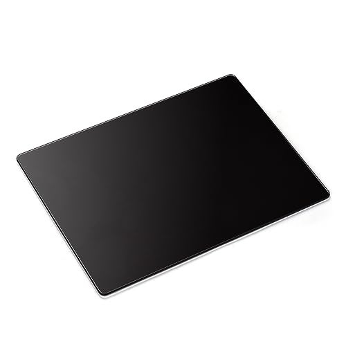 Docooler Photovoltaic Glass Gaming Mouse Pad with Non-Slip Tempered Glass Professional Mouse Mat for Desk Special Glass Surface＆Sides All Around for Computers, Gamer, Office&Home,3 Sizes (All Black) - Image 1