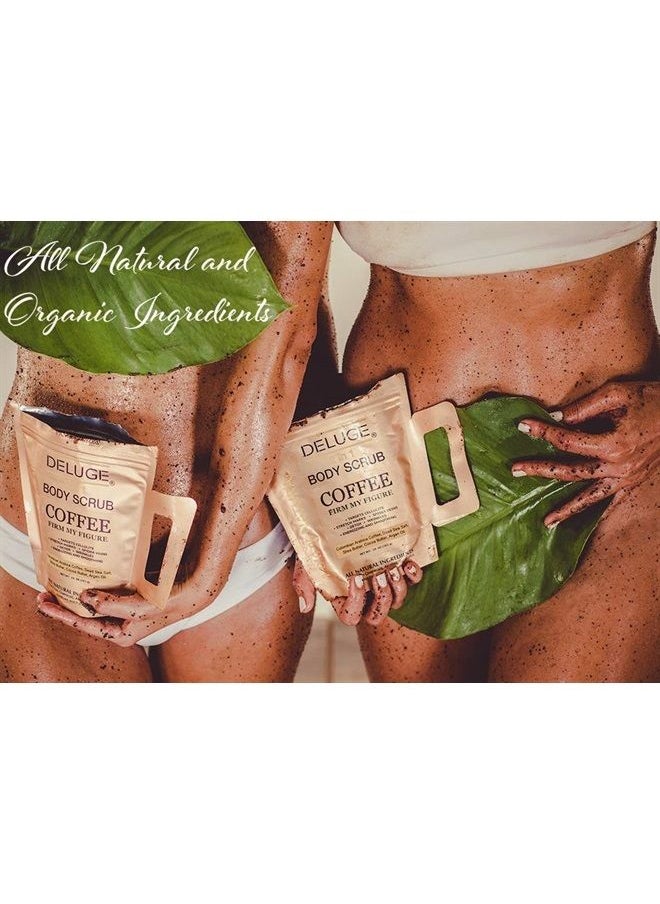 DELUGE - Deluge Coffee Scrub for Cellulite and Stretch Marks, Body Exfoliant and Hydrating Cellulite Treatment with Shea Butter, Coconut Oil and Dead Sea Salt Firms, Tones and Moisturizes Skin (10 oz) - Image 1