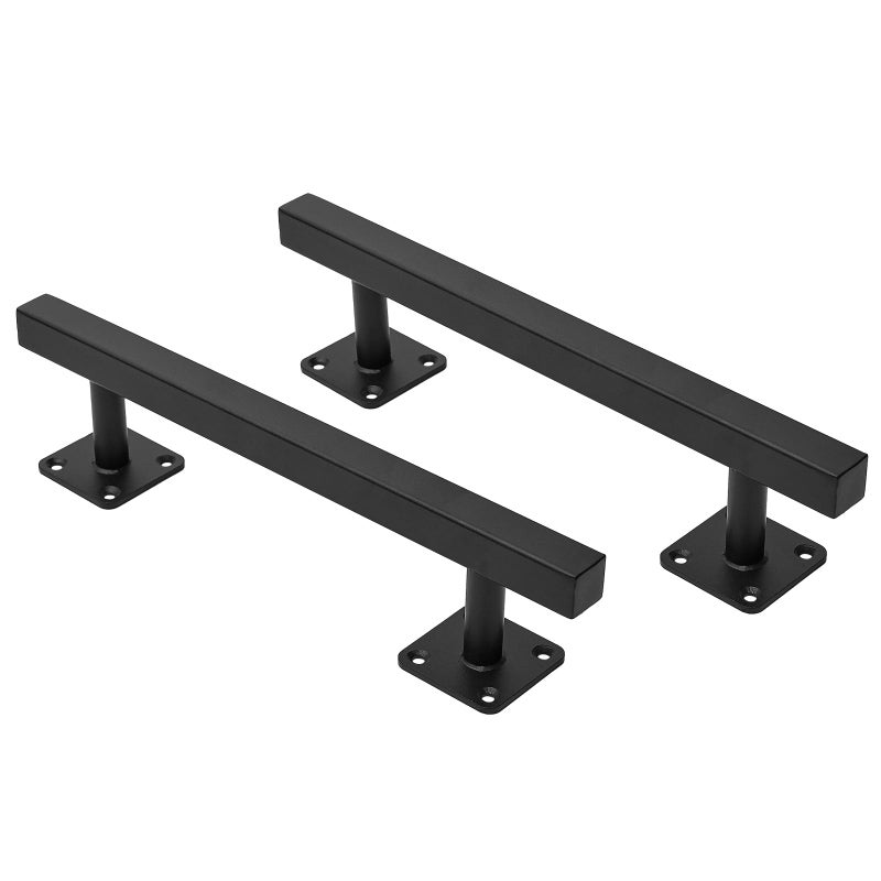 Purife 12 Square Sliding Barn Door Handles and Pulls Pack of 2 Black Vintage Gate Pull Hanlde Iron Handle for Gates Garage Sheds Outdoor Fence Interior Closet Handles - Image 2