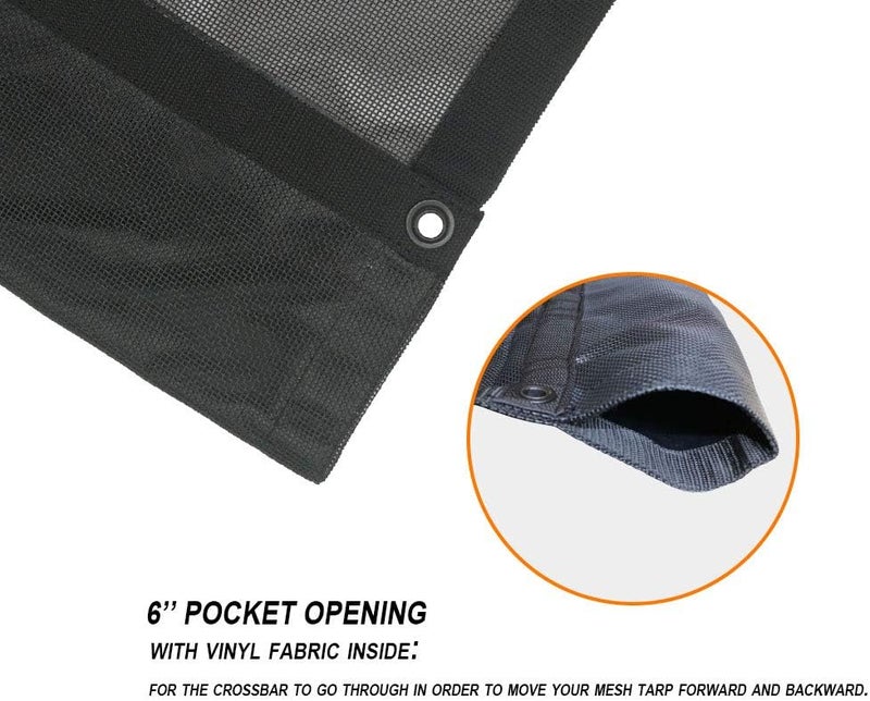 leaveshade Dump Truck Mesh Tarp 7'X10' - Heavy Duty Black Cover with 6'' Pocket - Image 3