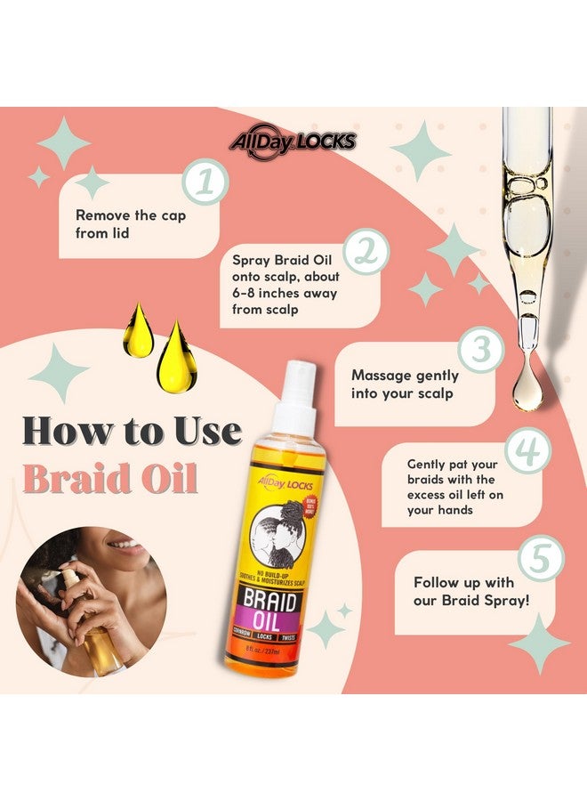 AllDay Locks Braid Oil | Soothes, Moisturizes Dry & Itchy Scalp | Nourishing, Soothing, Protecting Oil | Rejuvenates & Refreshes Braids, Locks, Twists, Cornrows | 8 oz - Image 5