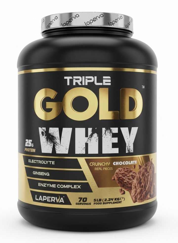 Laperva Triple Gold Whey Boost Muscle Growth Recovery  Crunch Chocolate 5 LB