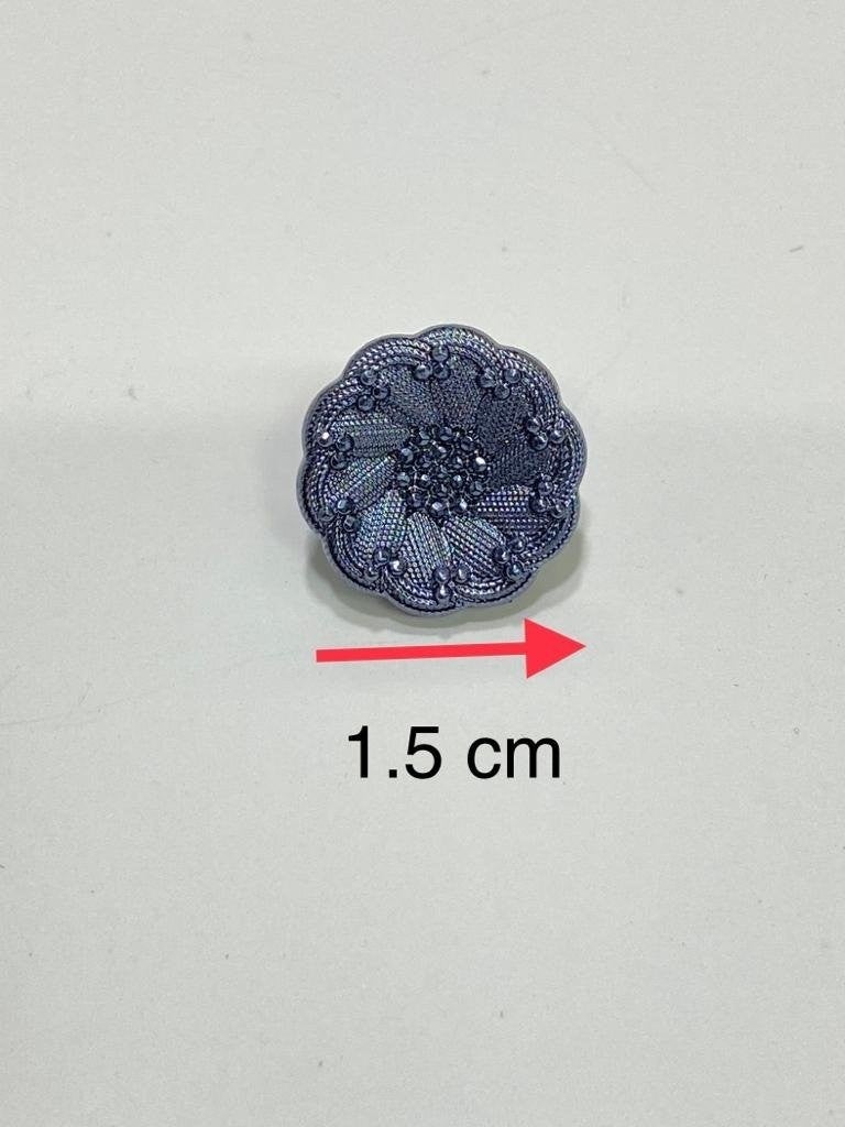 Karan Tuhafiye Karan Haberdashery Italian Model Cardigan Vest Button Set of 6 Indigo 1.5 cm - Image 4