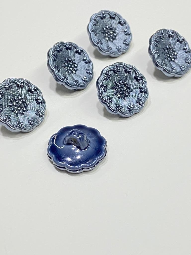 Karan Tuhafiye Karan Haberdashery Italian Model Cardigan Vest Button Set of 6 Indigo 1.5 cm - Image 1