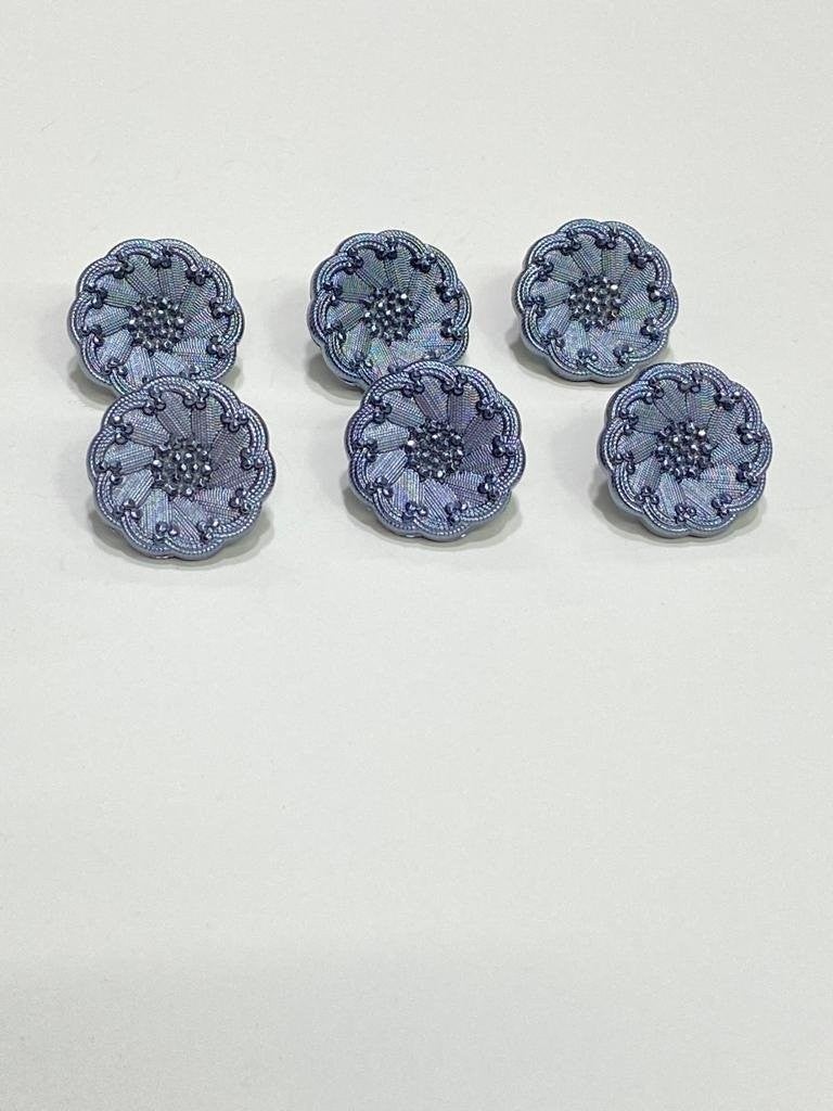 Karan Tuhafiye Karan Haberdashery Italian Model Cardigan Vest Button Set of 6 Indigo 1.5 cm - Image 2