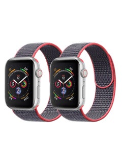 Nylon Sport Loop Band Strap 40/44/41/45mm For Apple Watch Series Electric Pick Strap with Electric Pick Strap(set of 2)