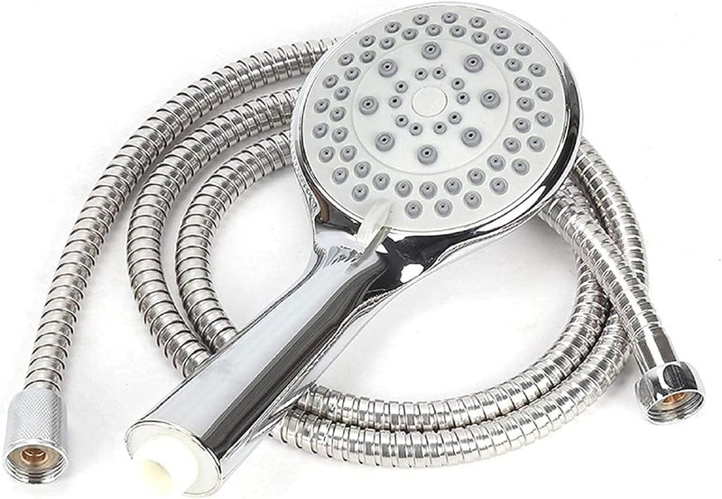 Handheld Shower Head High Pressure Powerful Flow 5 Modes with 1.5M Adjustable Chrome Hose - Silver - Image 2